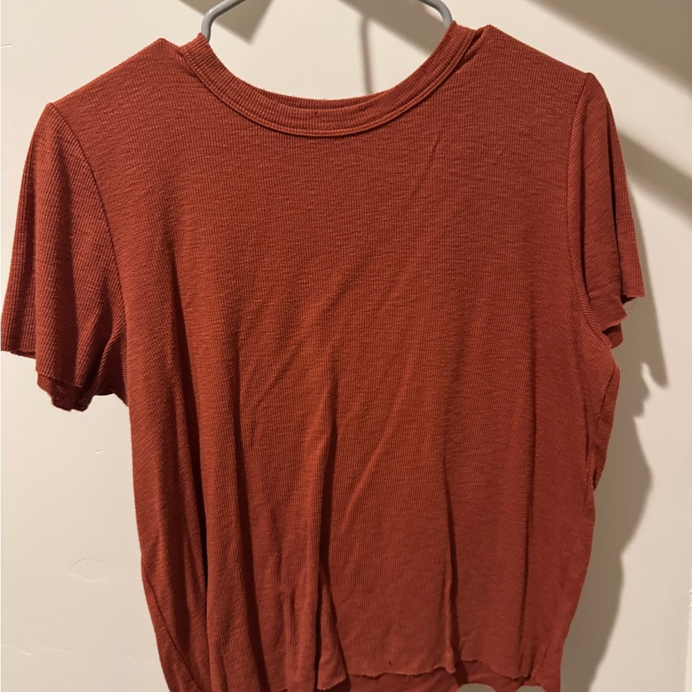 Aerie Brown Relaxed Short Sleeve Tee